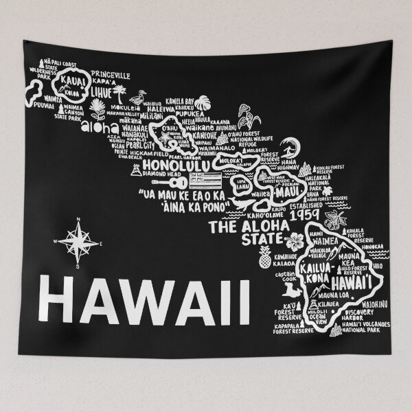 Item preview, Hawaii Map designed and sold by fiberandgloss.