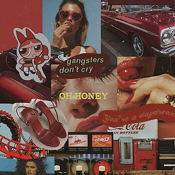 retro red collage Art Board Print for Sale by maeveh7 Redbubble