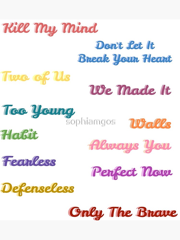 Louis Tomlinson Song Cards 