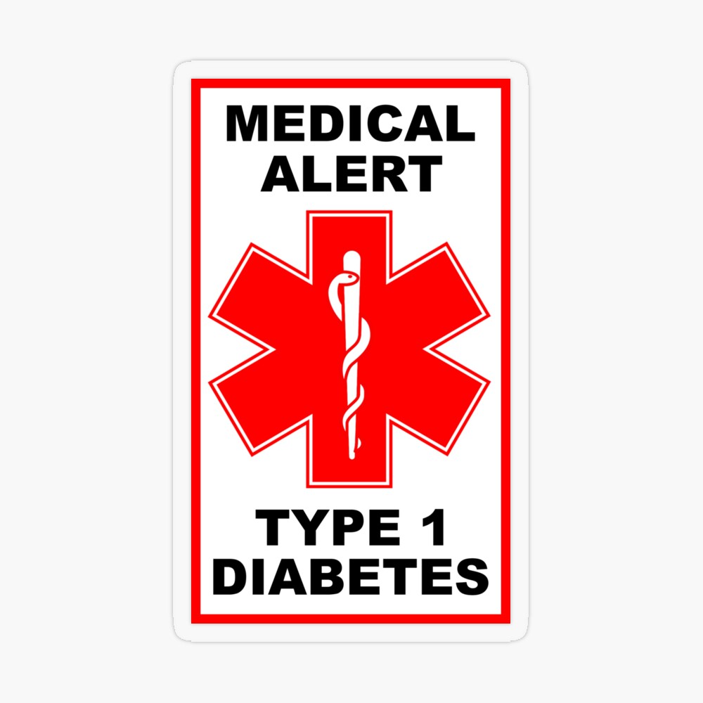 Medical Alert Type 1 Diabetes Diabetic Driver Alert Awareness Red