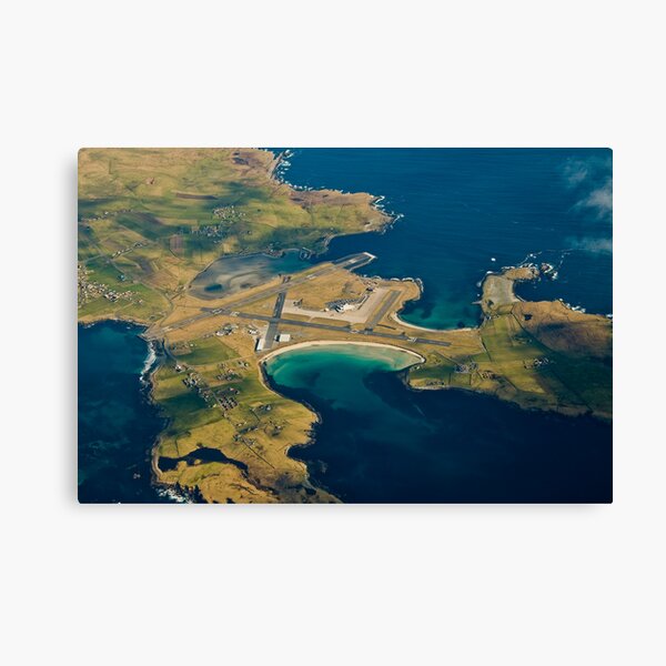 Sumburgh Airport from 10,000ft Canvas Print