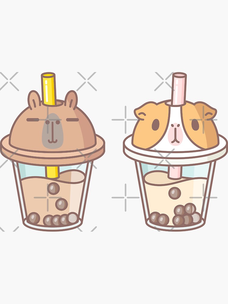 Bubu and Moonch Boba Tea | Vinyl Sticker