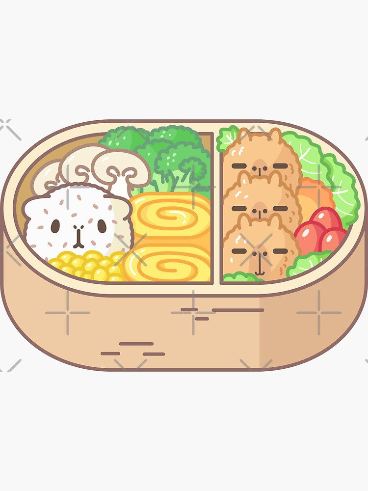 Bubu and Moonch, Guinea pig and capybara bento by Miri-Noristudio