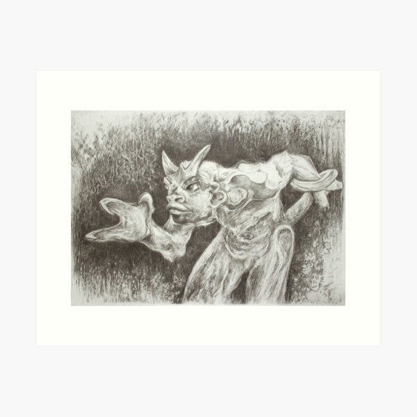 Devil or troll who can smell the blood of an kristen Art Print