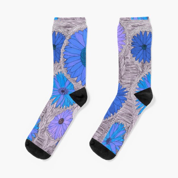 Gerbera Daisy- Blue Socks