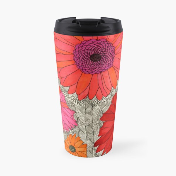 Gerbera Dasies- Red Travel Mug