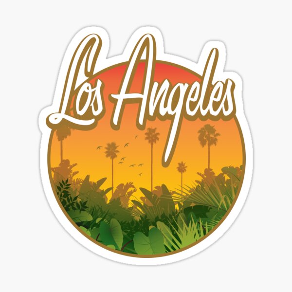 Los Angeles With Palm Trees and Sunsets Sticker