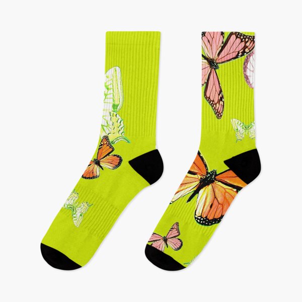 Item preview, Tiger and butterflies illustration in bright green designed and sold by GittaG74.