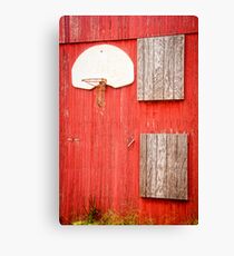 "Farm League" - basketball hoop on farm Canvas Print