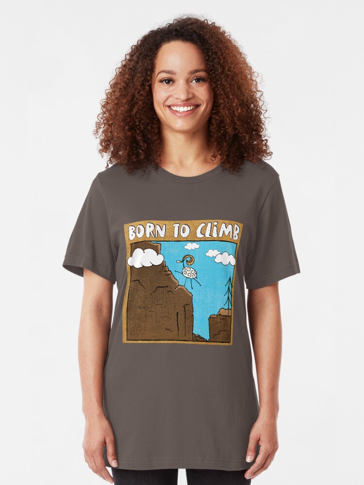 Alternate view of Born To Climb! Slim Fit T-Shirt