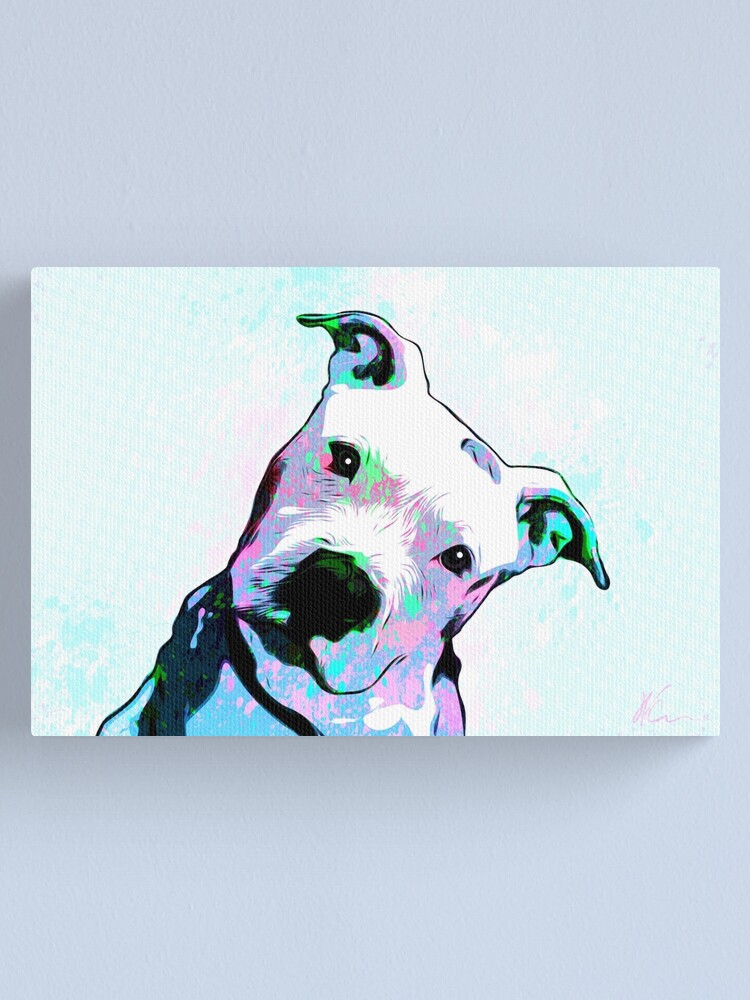 "Pit bull Original Version Pop Art" Canvas Print by williamcuccio