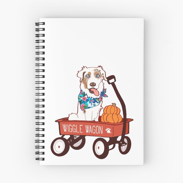Item preview, WIGGLE WAGON Australian Shepherd red merle designed and sold by Ivy Fox Illustration.