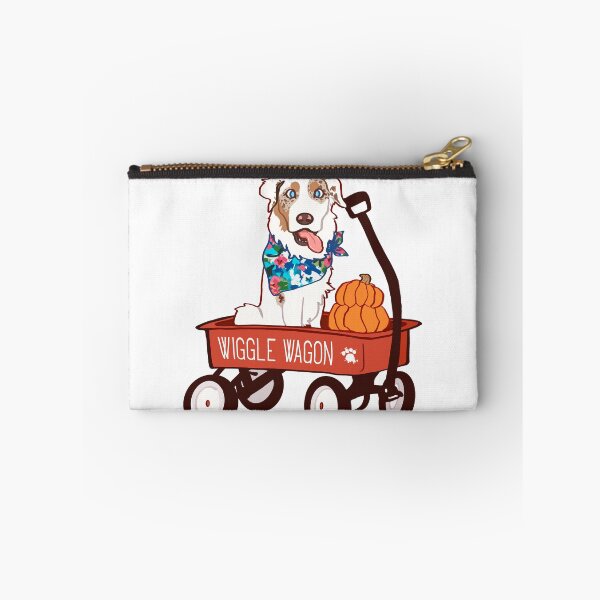 Item preview, WIGGLE WAGON Australian Shepherd red merle designed and sold by Ivy Fox Illustration.