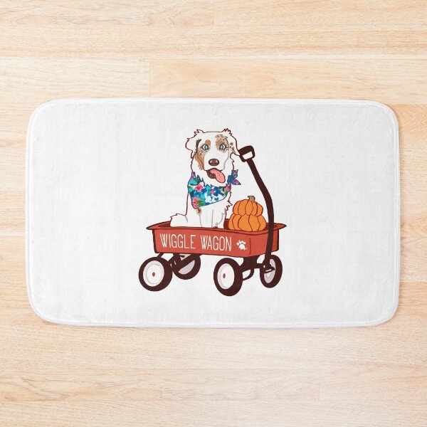 Item preview, WIGGLE WAGON Australian Shepherd red merle designed and sold by Ivy Fox Illustration.