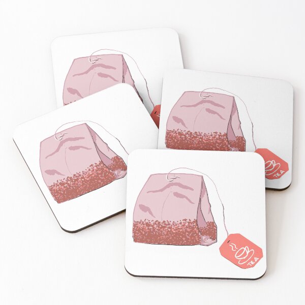 Item preview, pink tea bag designed and sold by Kathleen Bruce Illustration.