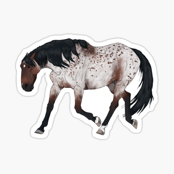 Aperçu de l'œuvre Mustang 4 bouleversé: Roan de la baie marqué créée et vendue par LuxeHurricane.