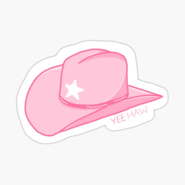 sombrero vaquero rosa Pegatina