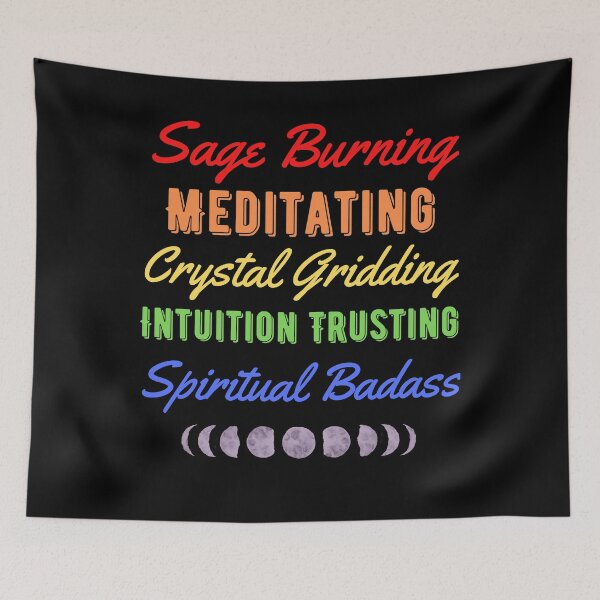 Item preview, Sage Burning, Meditating, Crystal Gridding, Intuition Trusting, Spiritual Badass designed and sold by IntuitivePress.