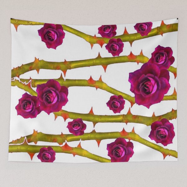 Item preview,  RED ROSES & GREEN THORNY CANES GARDEN ART designed and sold by sharlesart.