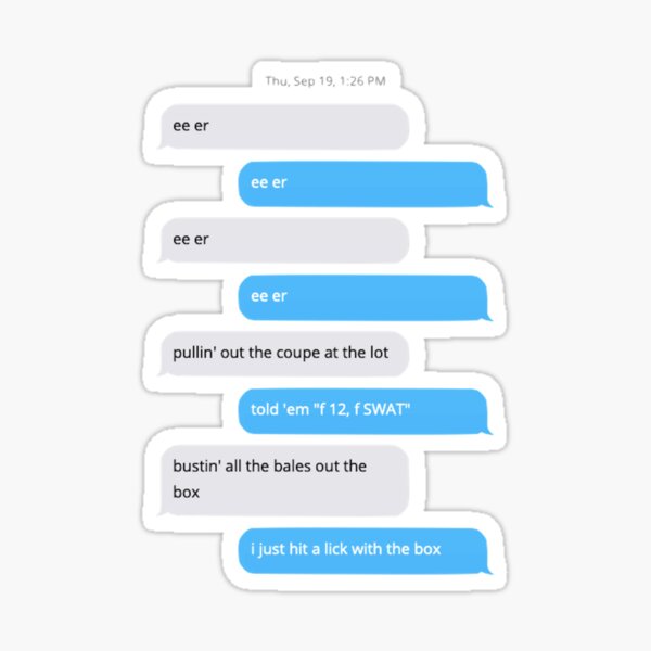TikTok song, "the box" message Sticker
