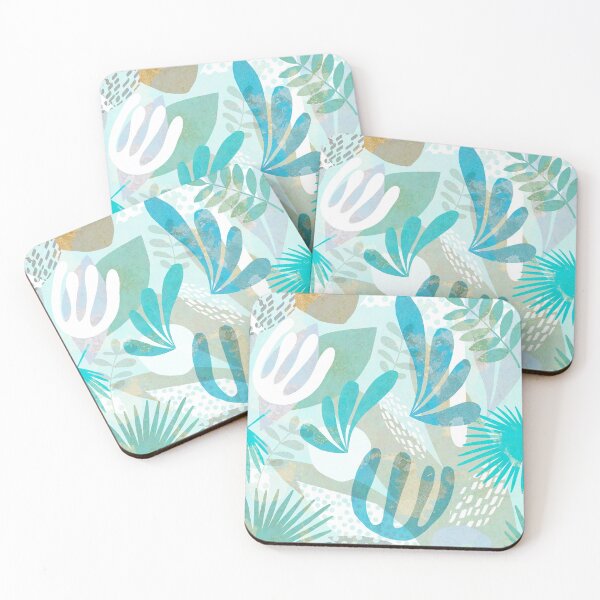 Item preview, Tropical Boho Jungle Pattern - Aqua, blue and tan designed and sold by Dominiquevari.