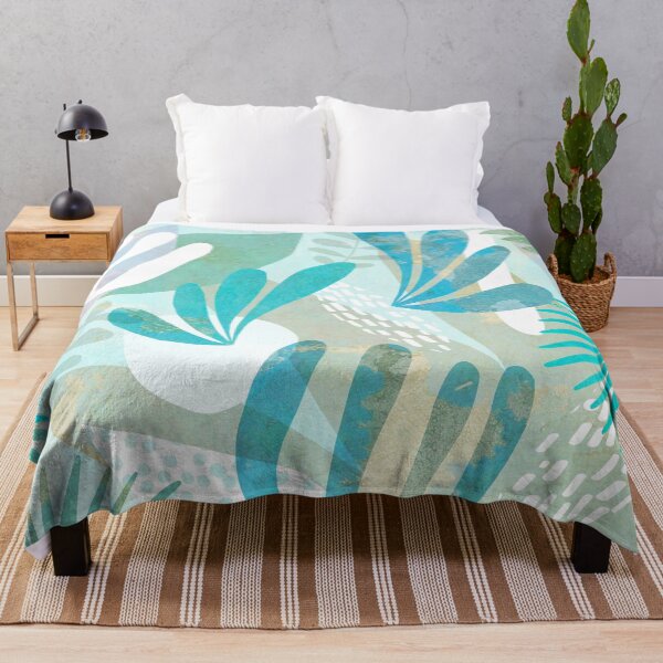 Item preview, Tropical Boho Jungle Pattern - Aqua, blue and tan designed and sold by Dominiquevari.