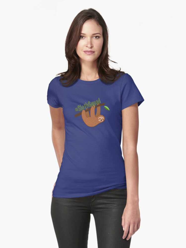 Thumbnail 1 of 3, Fitted T-Shirt, Sloth Squad designed and sold by ZookprLauren.