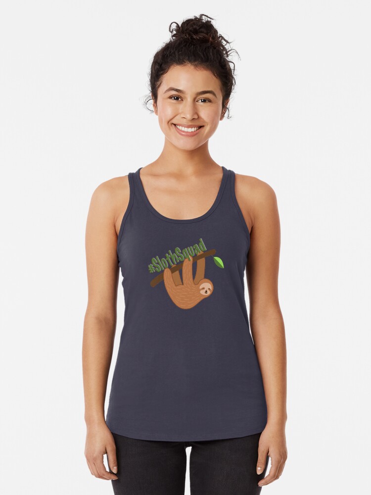 Thumbnail 1 of 3, Racerback Tank Top, Sloth Squad designed and sold by ZookprLauren.