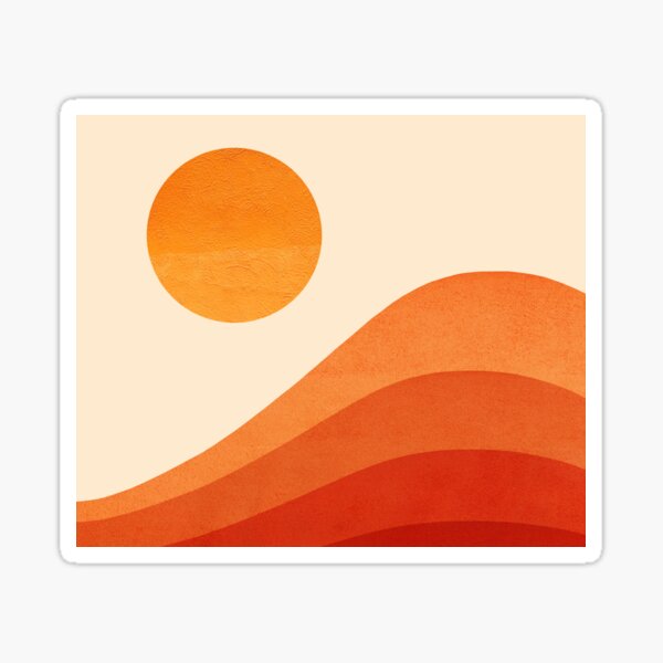 SUNSET_RED_LANDSCAPE_VISUAL_ART Sticker