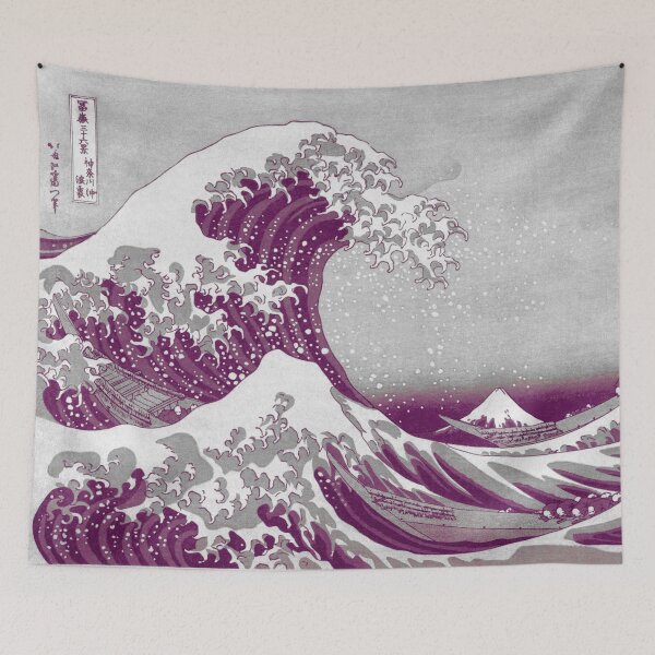 Item preview, Great Wave off Kanagawa Purple designed and sold by asexualowls.