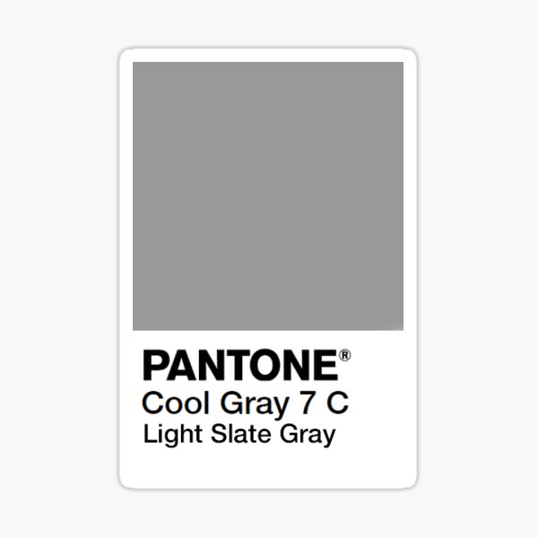 Pantone Light Slate Gray Cool Gray 7 C Sticker For Sale By Skyuanow