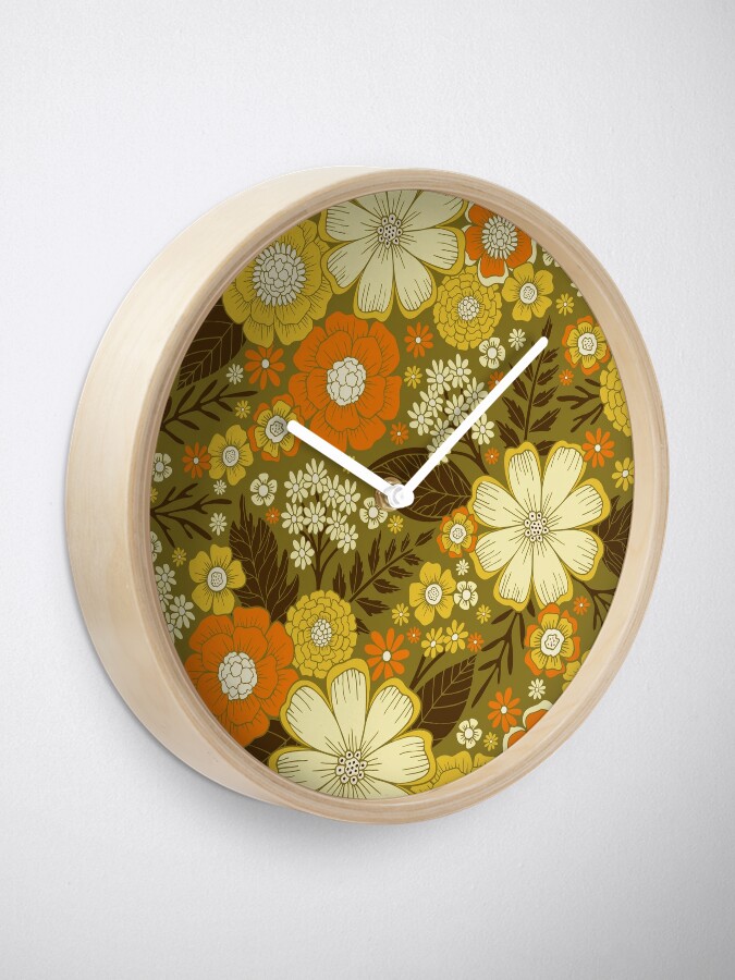 Pressed Flower Wall Clock