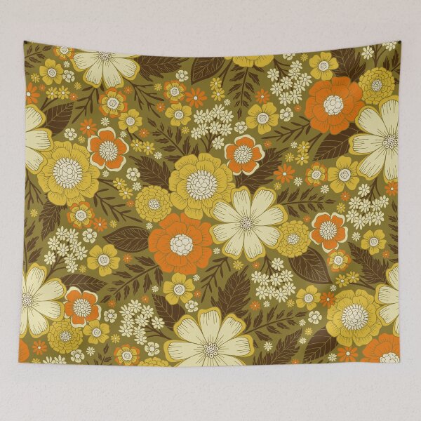 Item preview, 1970s Retro/Vintage Floral Pattern designed and sold by somecallmebeth.
