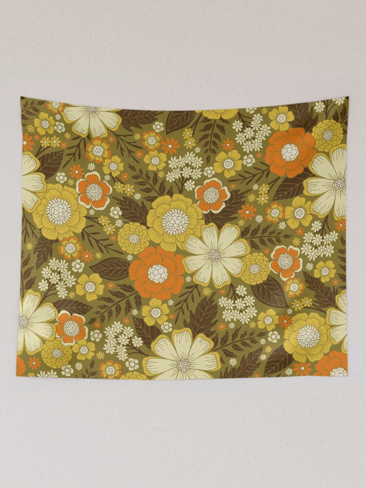 1970s Retro Vintage Floral Pattern