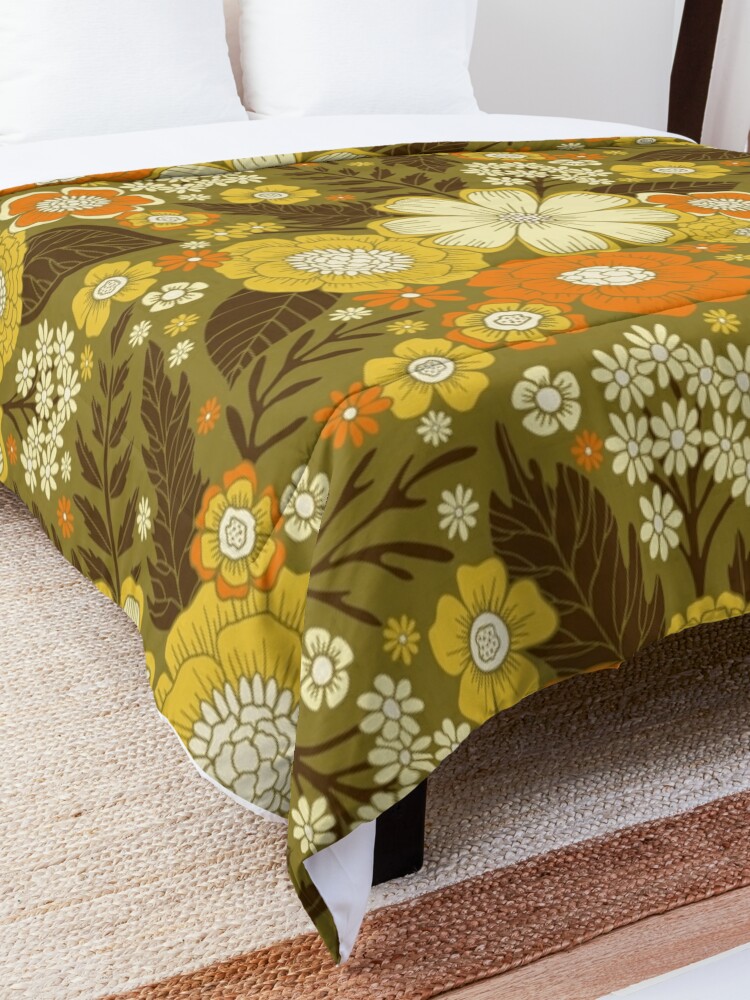Alternate view of 1970s Retro/Vintage Floral Pattern Comforter