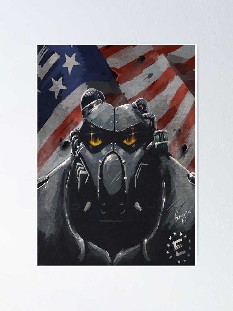 Fallout 3 Enclave Battle Power Armor Gaming  Poster for Sale by  ScriblrCrearTs