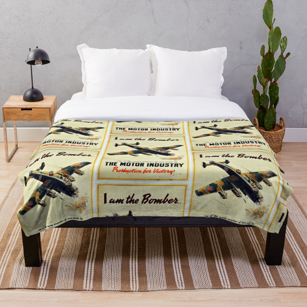 "WW2 RAF Bomber Poster" Throw Blanket for Sale by Lboy7 Redbubble