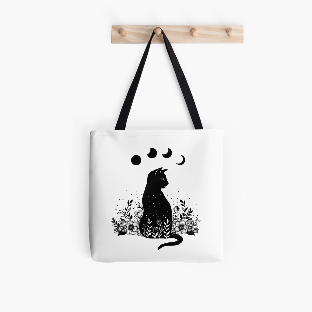 Night Garden Cat Tote Bag