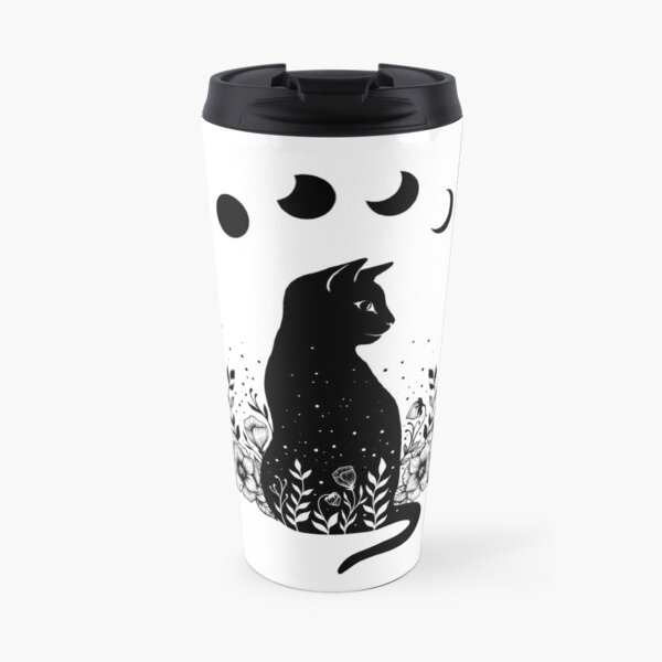 Night Garden Cat Travel Mug