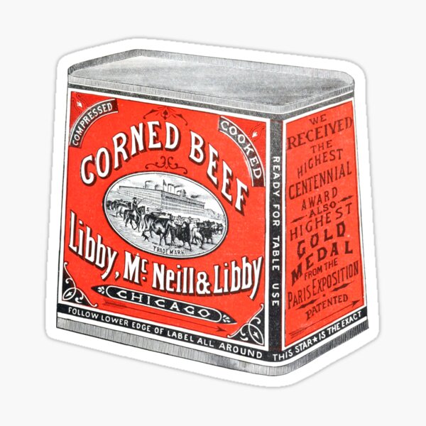 Classic Corned Beef Vintage Illustration Sticker
