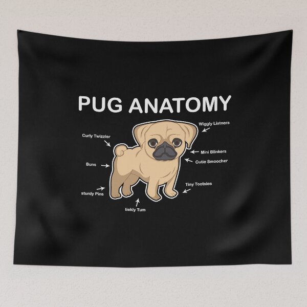 Item preview, pug anatomy pug cute pedigree pet gift designed and sold by redshirtz.