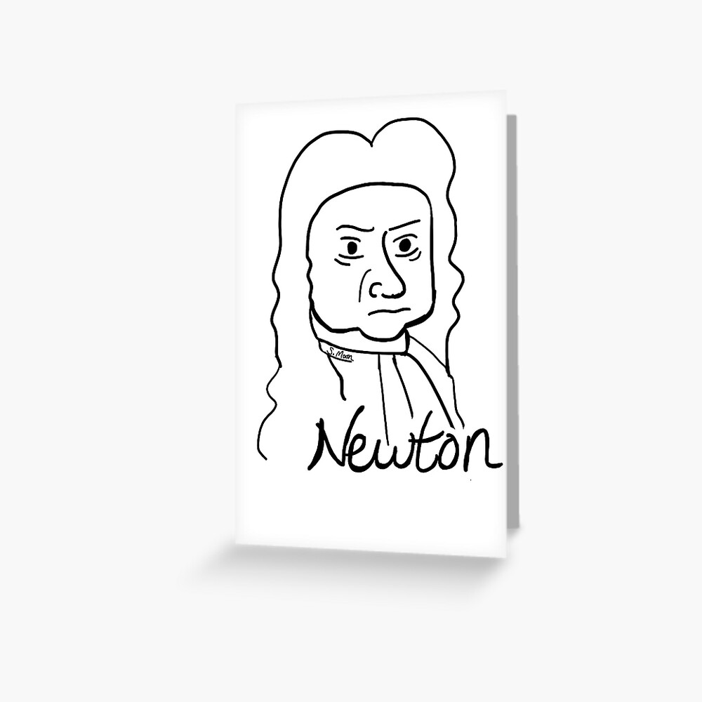 Tarjetas de felicitación «Dibujo de línea de Isaac Newton» de moonsb |  Redbubble