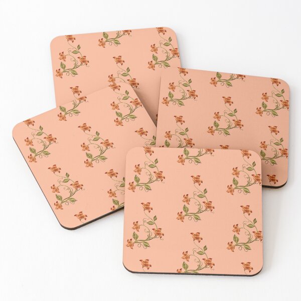 Item preview, Peach Background Orange Lilies Floral Pattern designed and sold by HavenDesign.