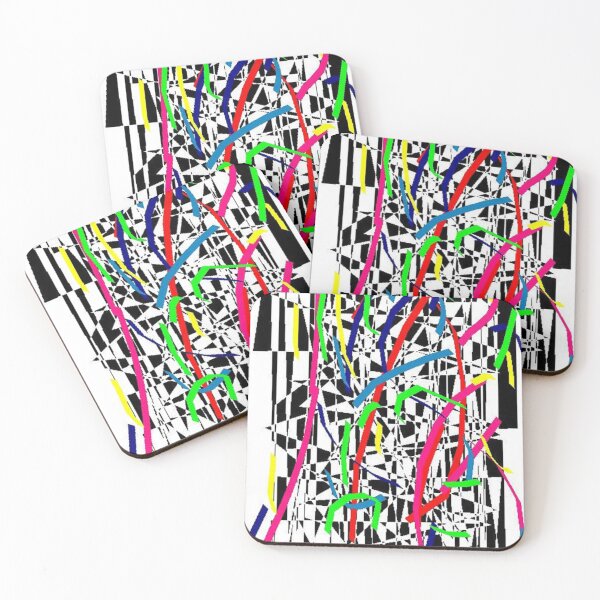 Item preview, Colorful linocut with streamers designed and sold by JRHarshman.