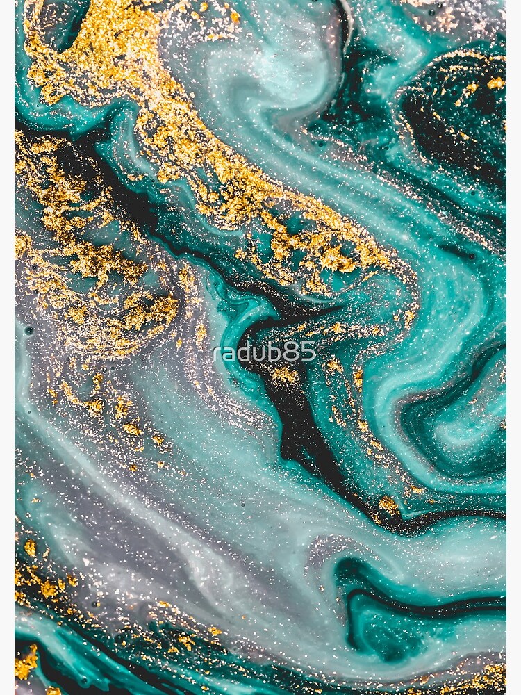 "Turquoise And Gold Marble, Modern Marble Print, Luxury Geometric Art