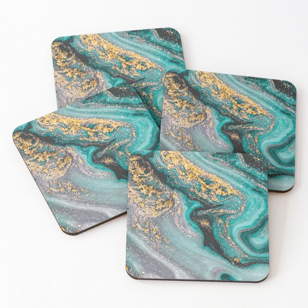 Item preview, Turquoise And Gold Marble, Modern Marble Print, Luxury Geometric Art, Minimal Scandinavian Abstract Pattern designed and sold by radub85.