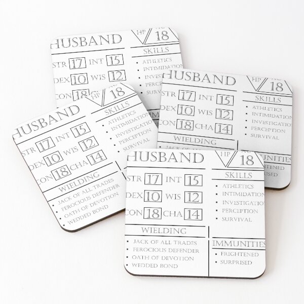 Item preview, Husband Stats - Character Sheet - Black designed and sold by EchoTheBard.