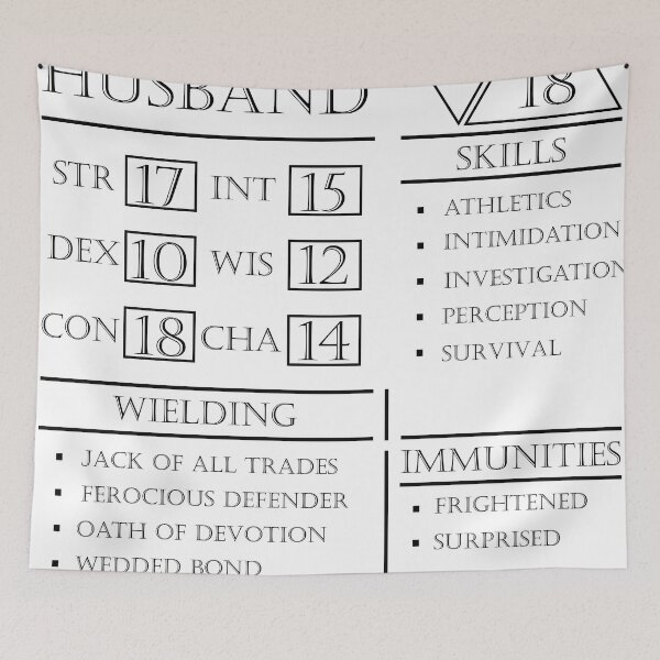 Item preview, Husband Stats - Character Sheet - Black designed and sold by EchoTheBard.