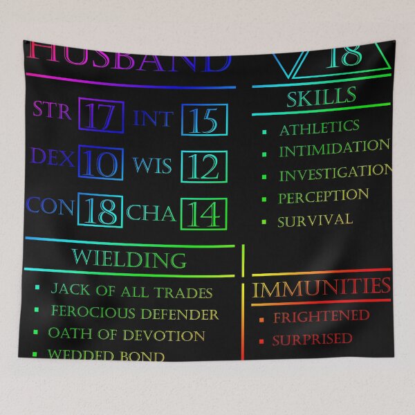 Item preview, Husband Stats - Character Sheet - Rainbow designed and sold by EchoTheBard.