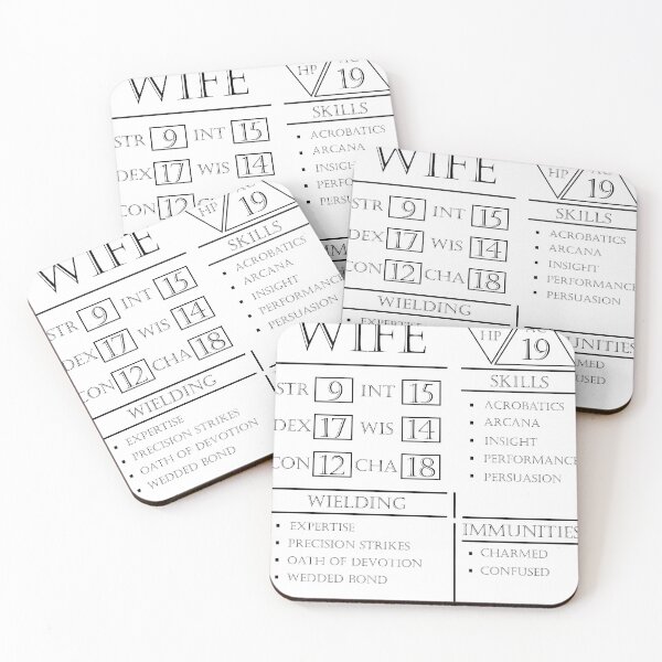 Item preview, Wife Stats - Character Sheet - Black designed and sold by EchoTheBard.